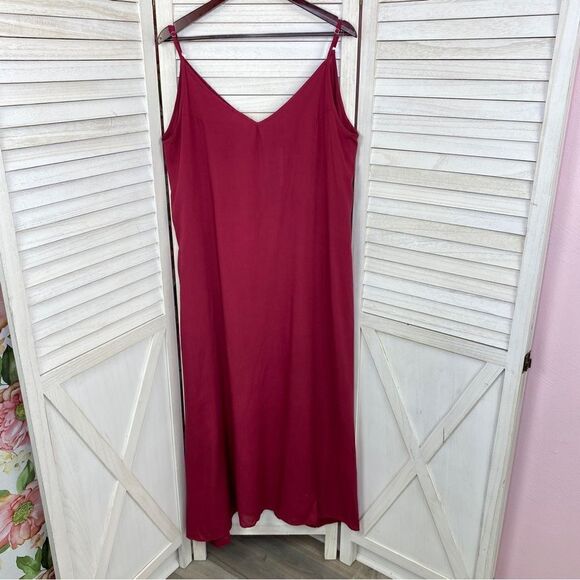 Zanzea Maxi Slip Dress Maroon Red 12 Sleeveless - Picture 7 of 14